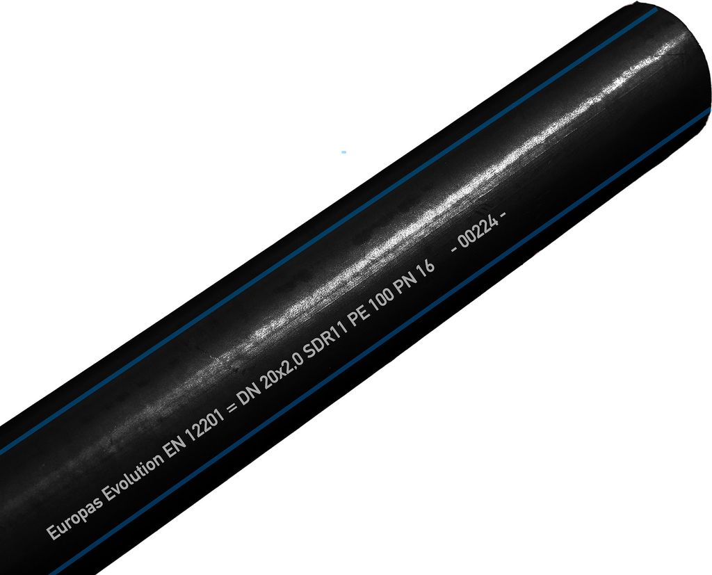 PE 100 Trinkwasserrohr PN16 PE Rohr 20mm 1/2" 50m DVGW : Ø20 mm x 50 m Größe: Ø20 mm x 50 m