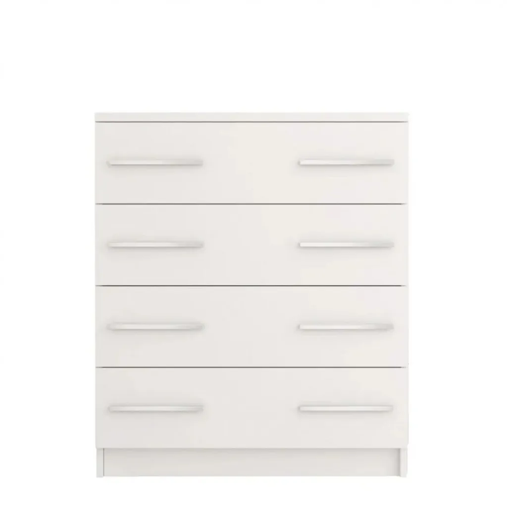 Commode OLEG blanche - Buffet bas scandinave avec 3 grands tiroirs