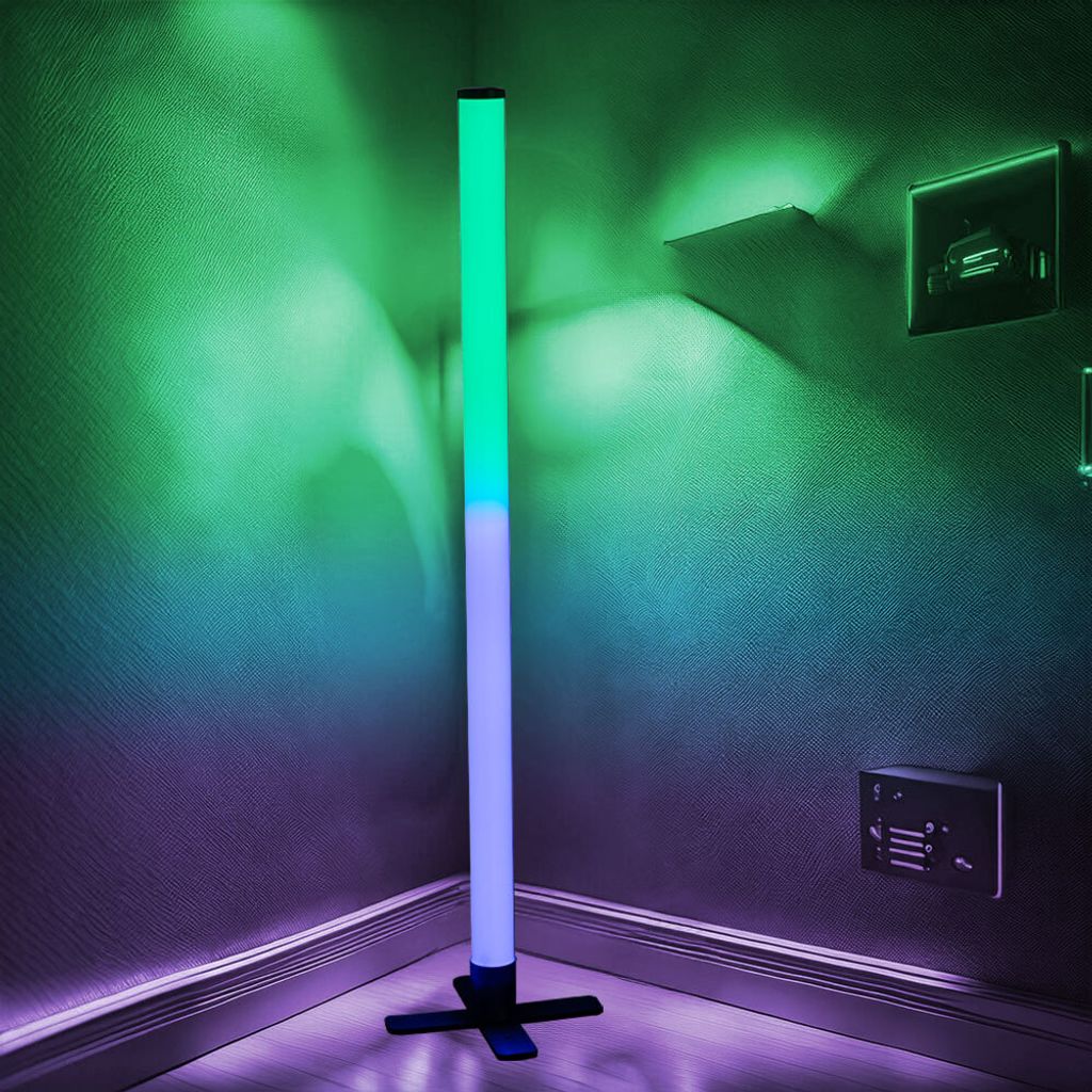 RGB LED Wand-/ Stehleuchte, Fernbedienung, viele Modi, H 103 cm