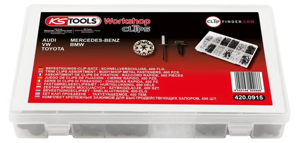 Assortiment de 400 clips de fixation rapides KS TOOLS 420.0915 robustes