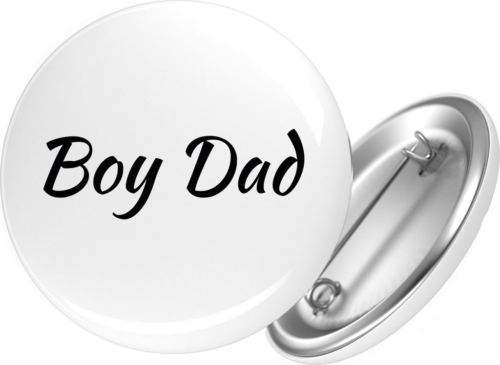 Huuraa Button Boy Dad Schriftzug 25mm rund mit Produktbild 