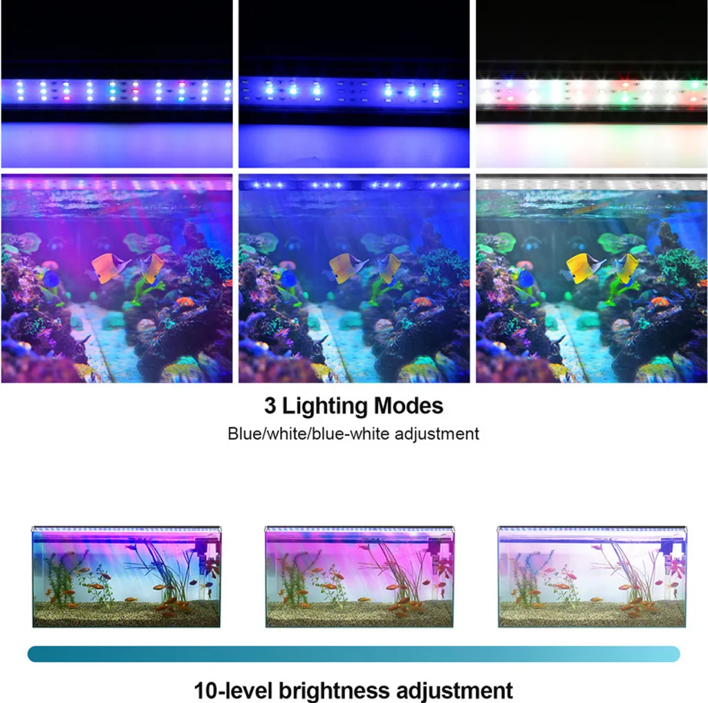 TolleTour 36W 85-100cm LED acquario con timer acquari d'acqua dolce tartarughe RGB - 5
