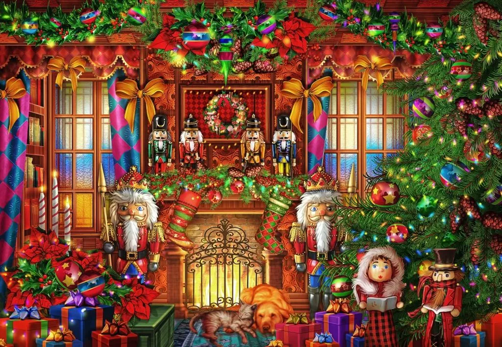 Puzzle 1000 pièces Noël Bluebird - Anti-Reflets pour un Confort Visuel