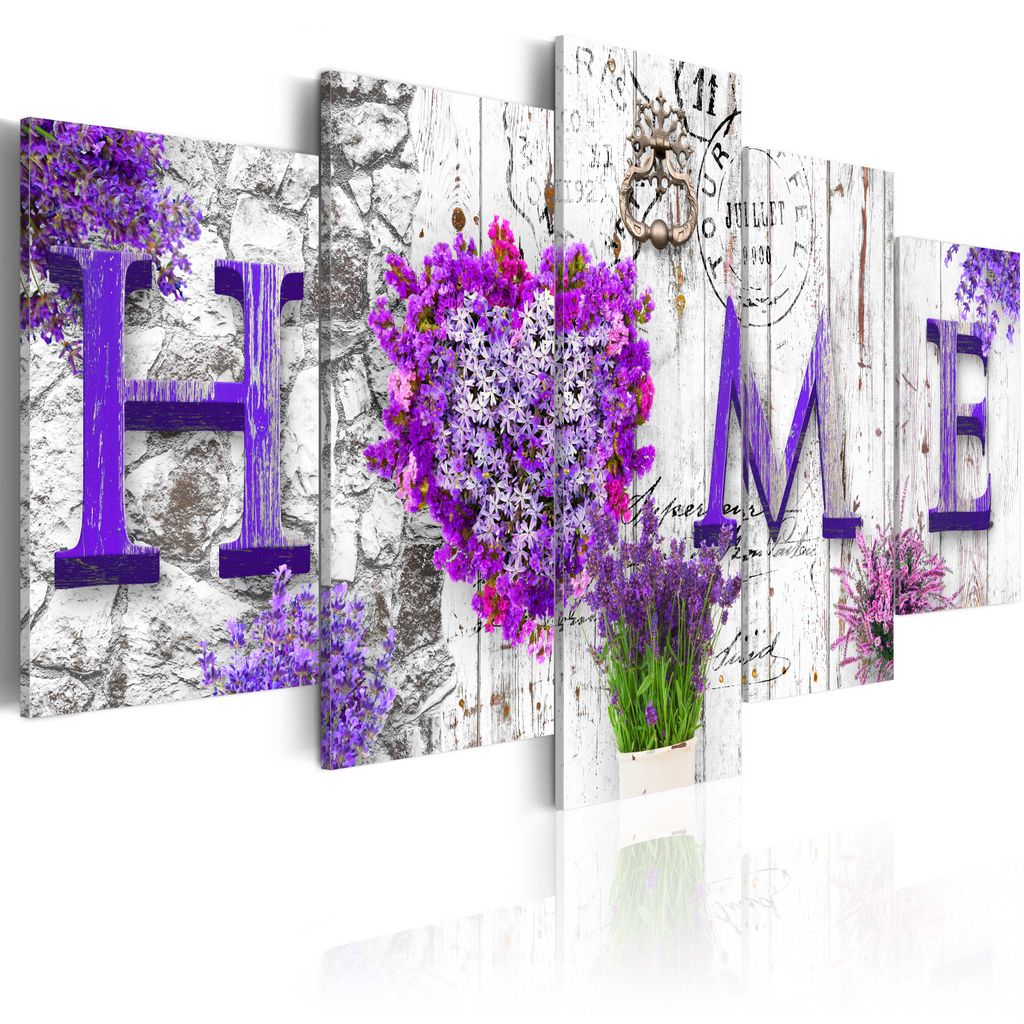 Modernes Wandbild 020115-78 (150x75) - 5 Teilig Bilder Fotografie auf Vlies Leinwand Foto Bild Dekoration Wand Bilder Kunstdruck Buddha Blumen