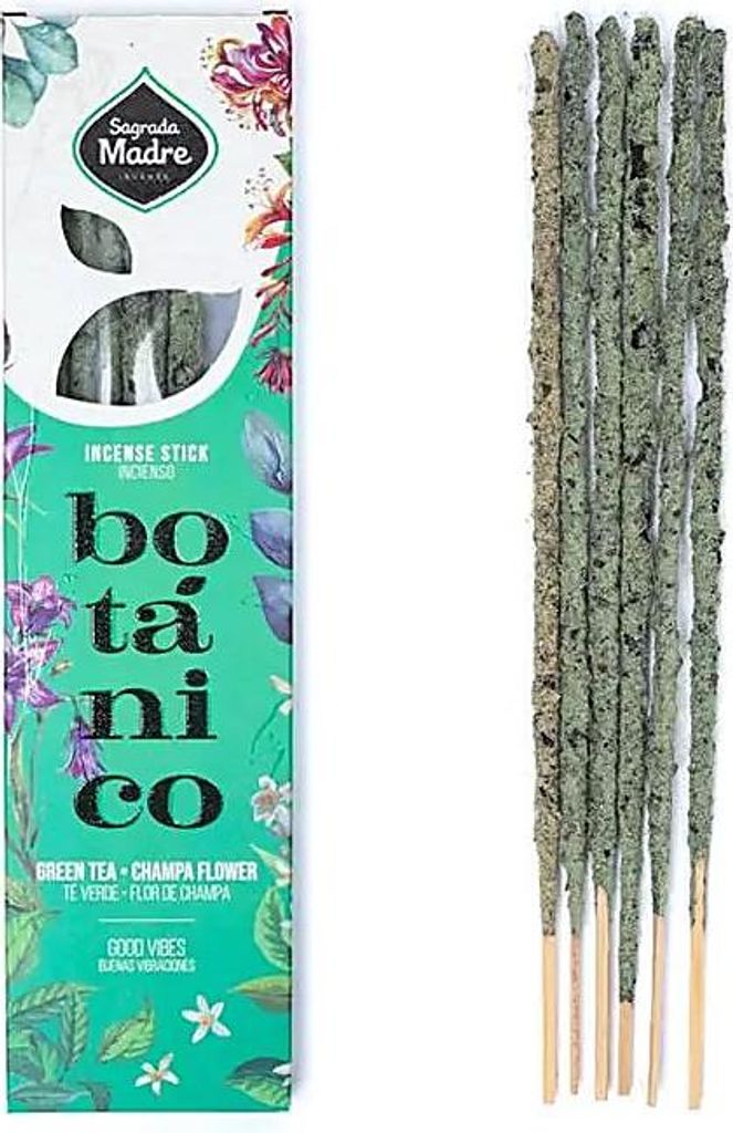 Sagrada Madre Botanical Incense Green Tea & Champa – 2er-Set – ±20 g