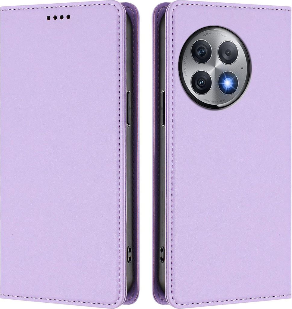 Handyhülle für OnePlus Ace 2 Pro, Kunstleder Klapphülle Stoßfeste Magnetische Hülle mit Ständer Violett