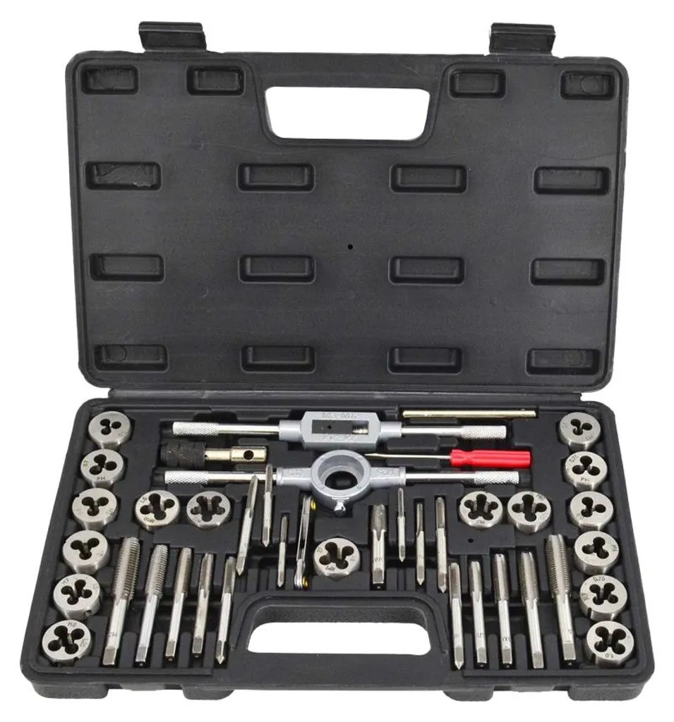 Jeu de tarauds haute résistance en acier argenté AW Tools - Pack de 40 pcs
