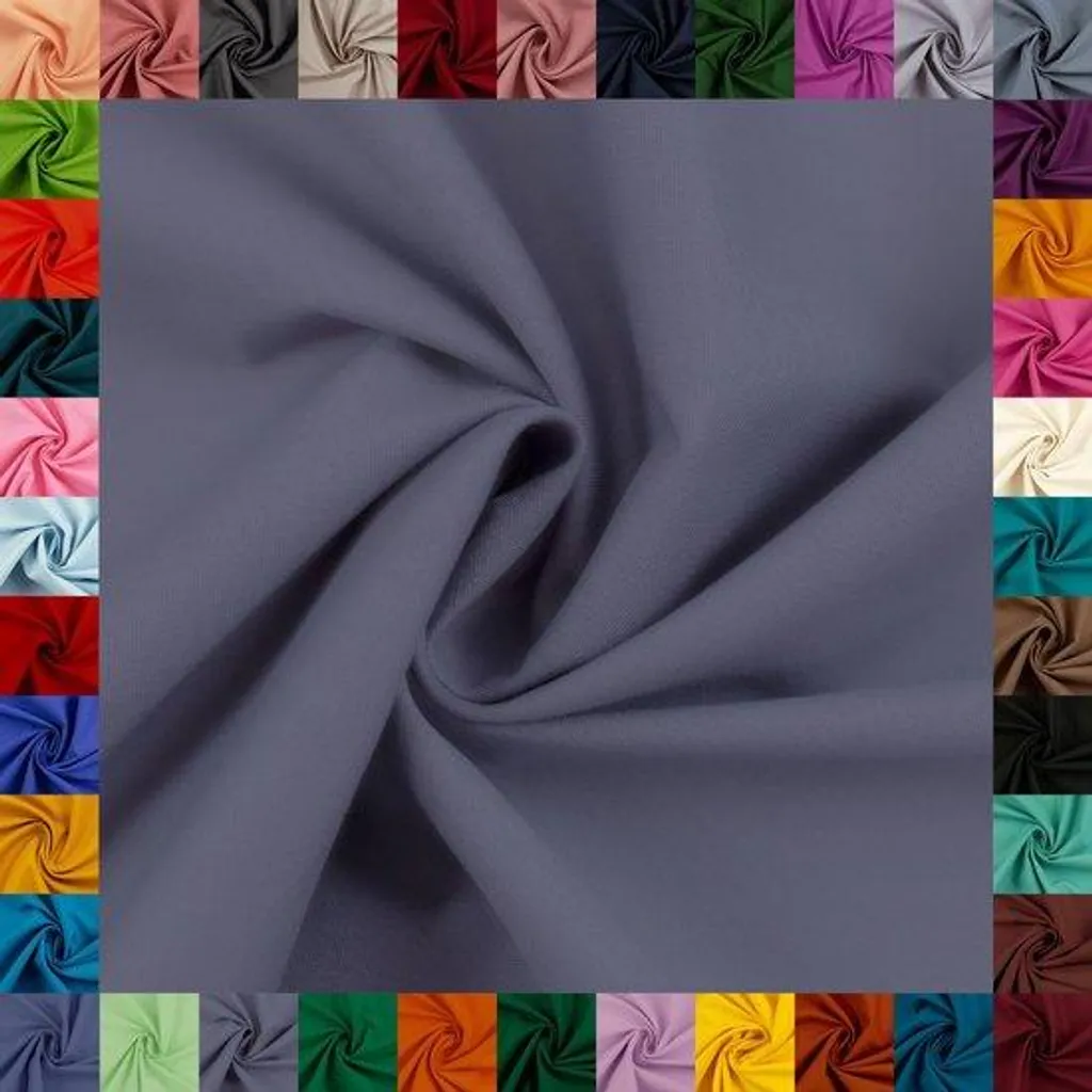 Tissu coton gris foncé épais anti-transparence pour vos projets - 1m