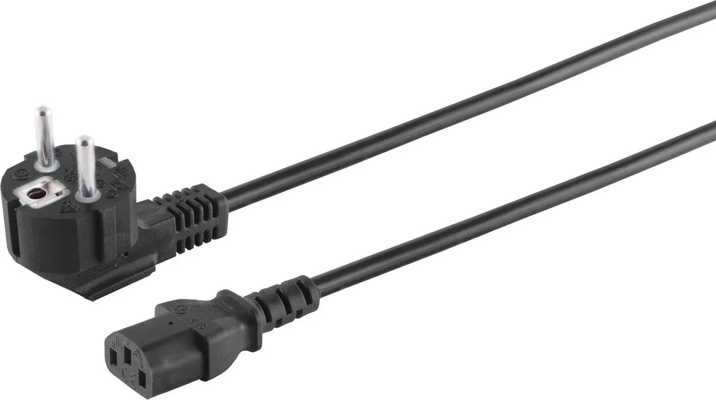 Câble informatique 15m pour PC et écran avec fiche murale coudée VDE