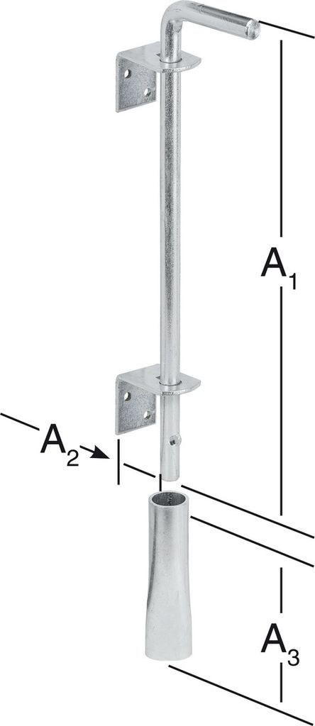Vormann Bodenschieber 400 x 65 x 150 mit Rohr u. 2 Winkeln feuerverzinkt