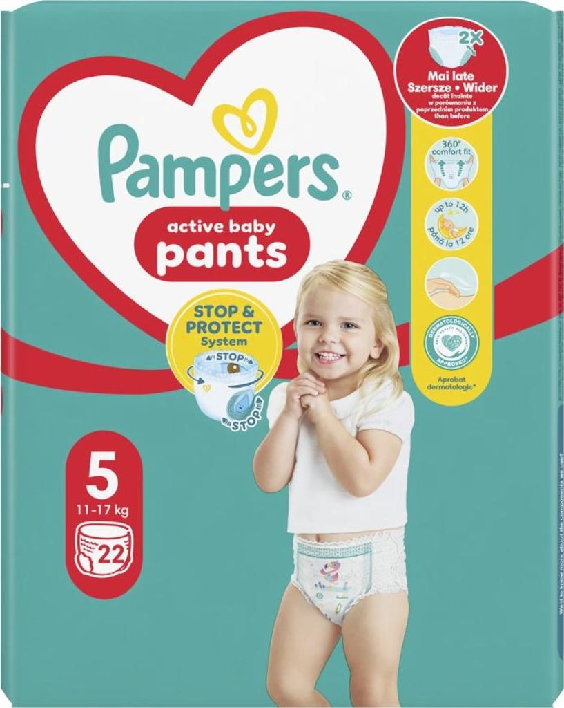 Pampers – Windelhosen – Baby Trockenhosen Größe 5 – 22 Windeln - 1 Stück