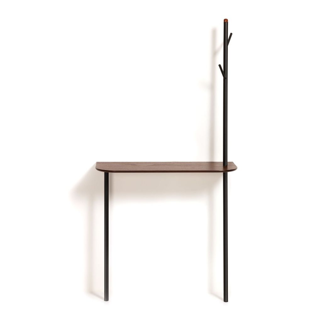 Garderobe mit Ablagefläche Marcolina 80 x 160 x 30 cm Schwarz Natur Dekoartikel