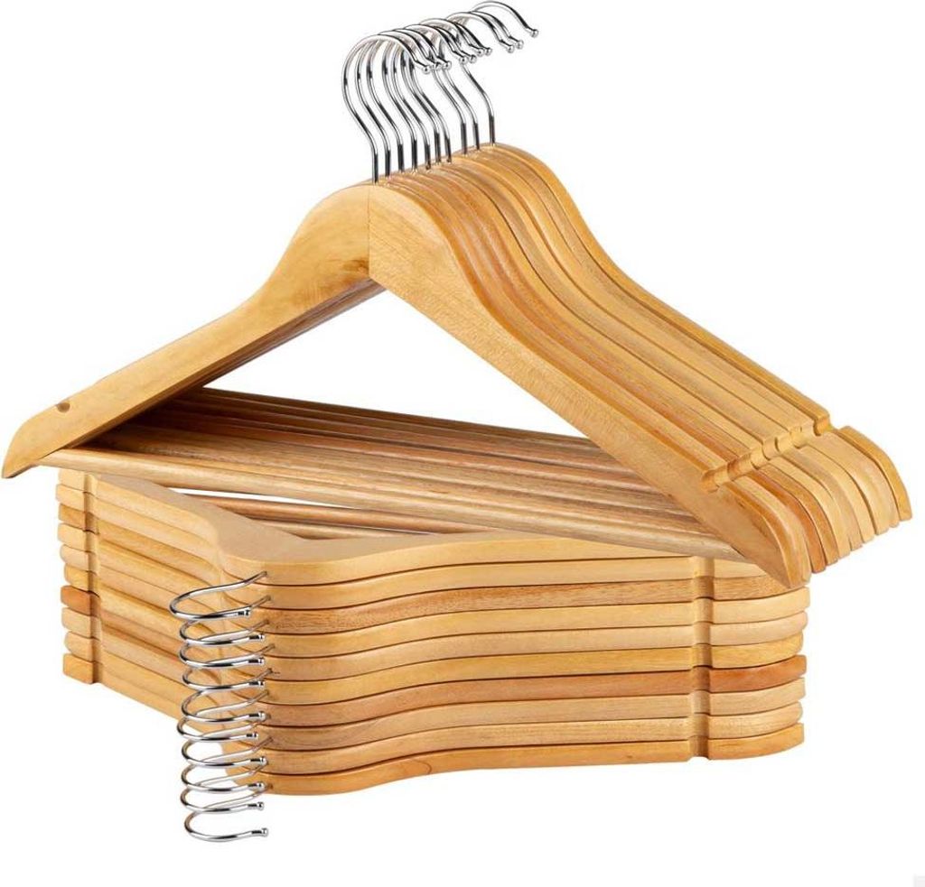 Max Home Holzkleiderbügel 20 Einheiten Golden Golden One Size