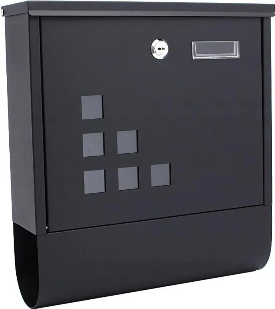Boîte aux lettres murale design rectangulaire coloris noir mat M-kraft