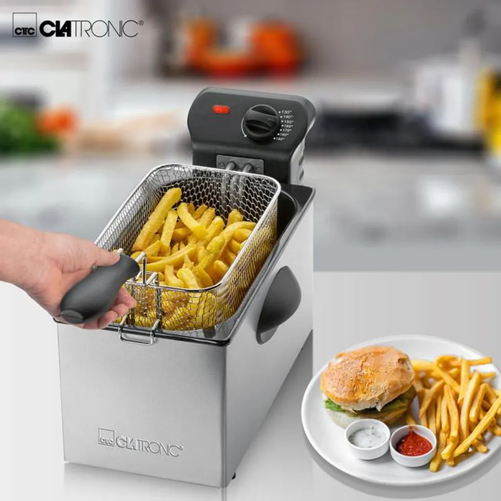 Friteuse en acier inoxydable 3L Clatronic FR 3586 - Cuisson précise - 15