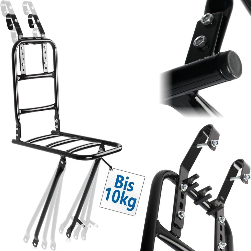 Frontgepäckträger Fahrrad Gepäckträger Lenker vorne Schwarz Produktbild 