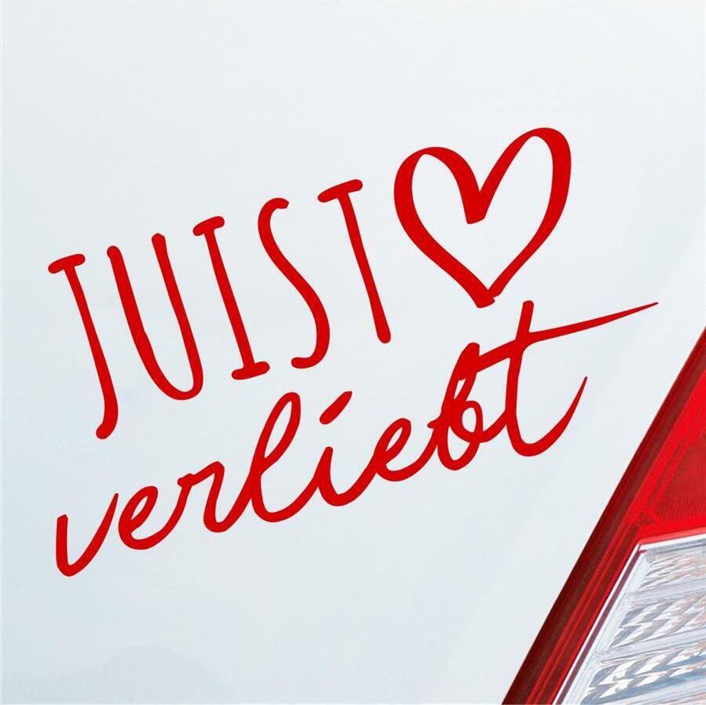 Auto Aufkleber Juist verliebt Herz Insel Nordsee Liebe Car 19x10 cm Rot Sticker Heckscheibenaufkleber