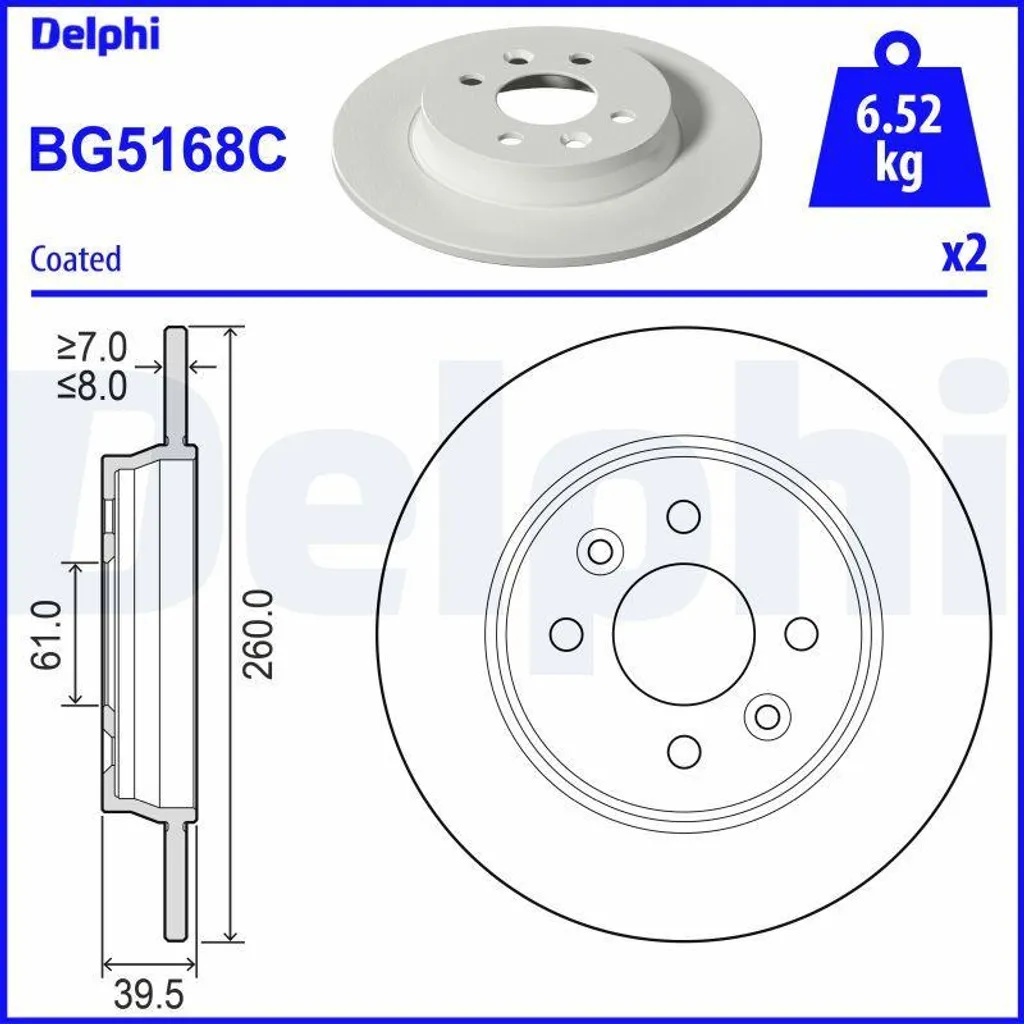 Disque de frein DELPHI BG5168C haute performance pour votre sécurité