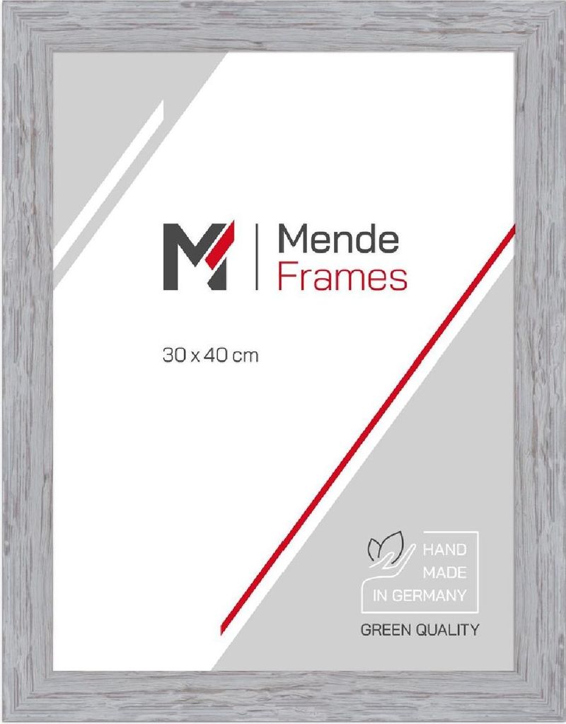 MendeFrames Bilderrahmen H750 Massivholz 50x65 cm grau Kunstglas