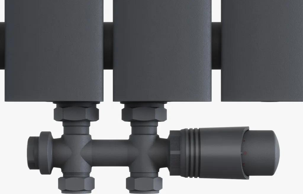 Set multibloc thermostaté anthracite pour radiateur design équerre - 10