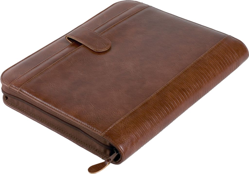 Alassio Ringbuchmappe "VITERBO" DIN A4 Kunstleder mit Taschenrechner braun