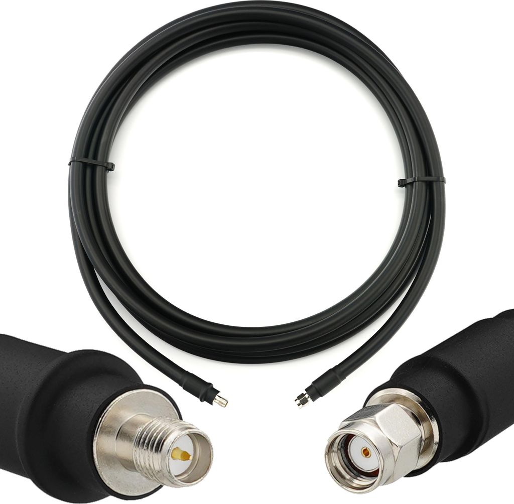 7m RP-SMA Stecker auf RP-SMA Buchse Koaxialkabel – 7 Meter 8D-FB Ultra-Verlustarmes Ø11.1mm Verlängerungskabel (50 Ohm) —für WiFi / Router /...