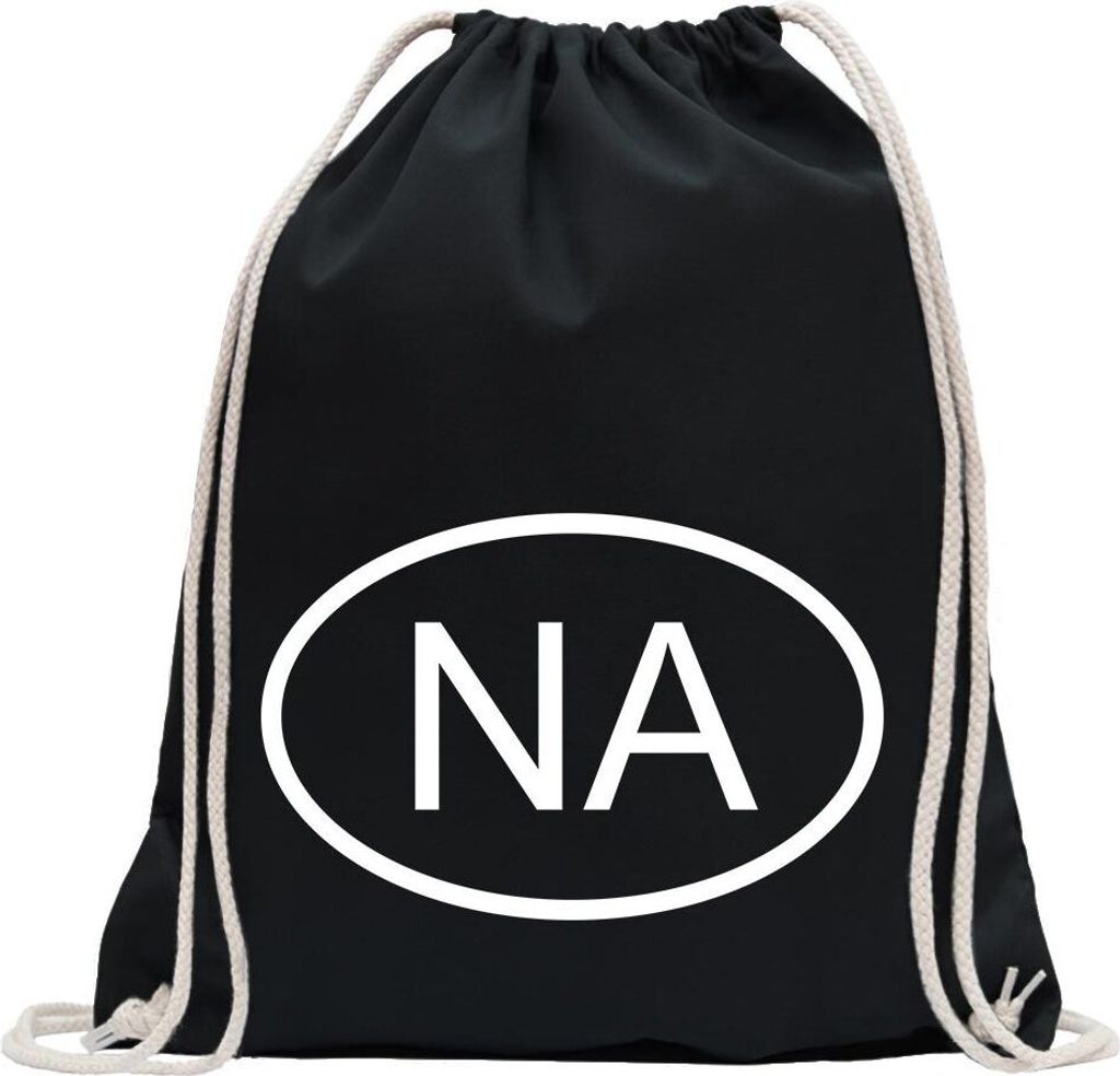 Kiwistar - Turnbeutel - schwarz - Namibia NA - Fun Rucksack Sport Beutel Gymsack Baumwolle mit Ziehgurt