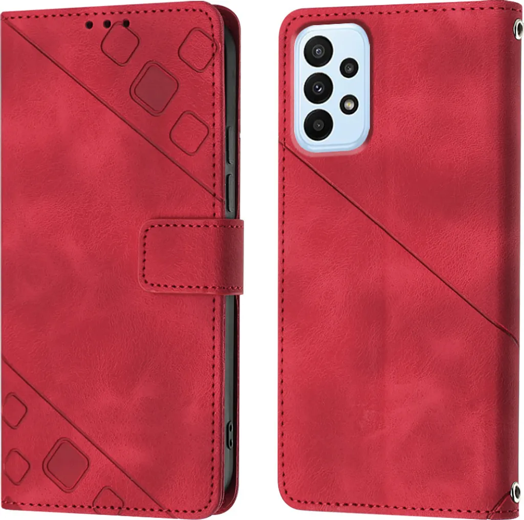 Cover Samsung A52s 5G Portafoglio Pelle Rossa con Stand e Carte