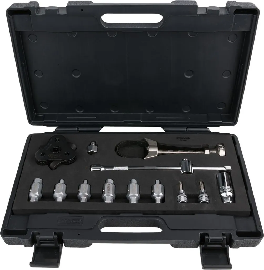 Kit vidange 13 pièces KS TOOLS avec douilles spéciales pour filtre huile