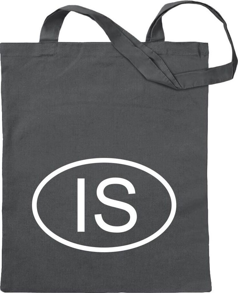 Kiwistar - Baumwolltasche - stahlgrau - Island is - Tragetasche Stoffbeutel Umhängetasche Langer Henkel