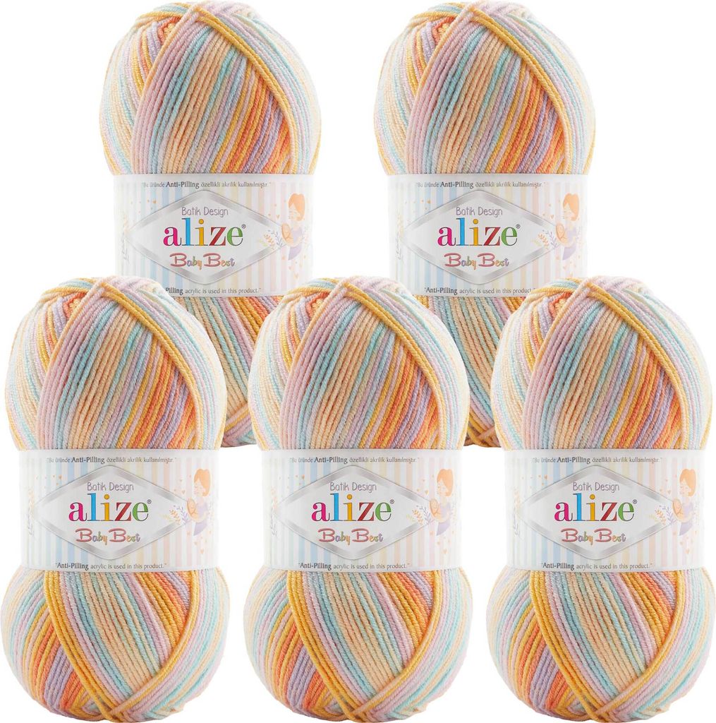 500g Baby Wolle Strickgarn ALIZE Baby Best Batik Antipilling, unterschiedliche Farben