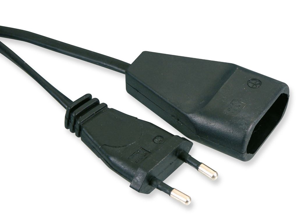 Verlängerungskabel Eurostecker, 3 m, schwarz, (2*0,75 mm²) Produktbild 