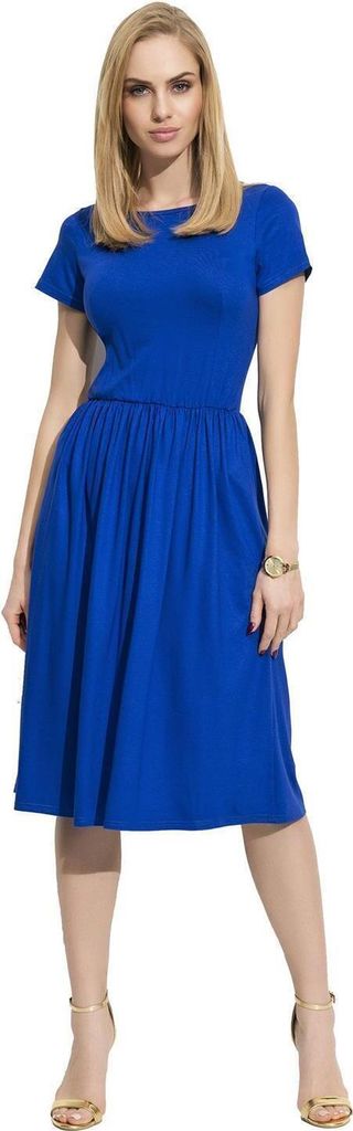 Damen Mittellanges Kleid; Blau XL