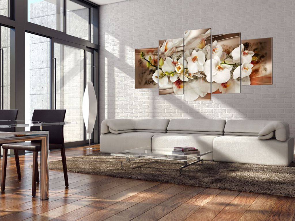 Akustikbild Blumen 200x100 cm Bilder Akustikschaum Hochleistungsschallabsorber Schallschutz Leinwand 5 tlg Wandbild Raumakustik Schalldämmung b-C-...