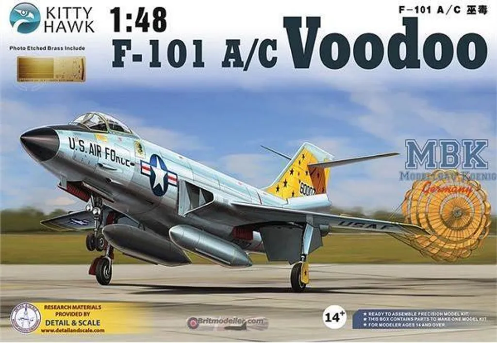Maquette F-101A/C Voodoo Kitty Hawk KH80115 montage facile haute précision