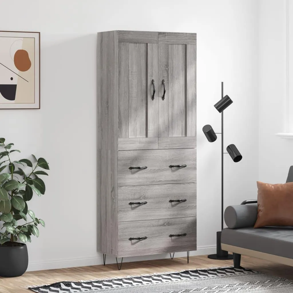 Highboard Grigio Sonoma vidaXL 69,5x34x180 cm | Arredo Minimal
