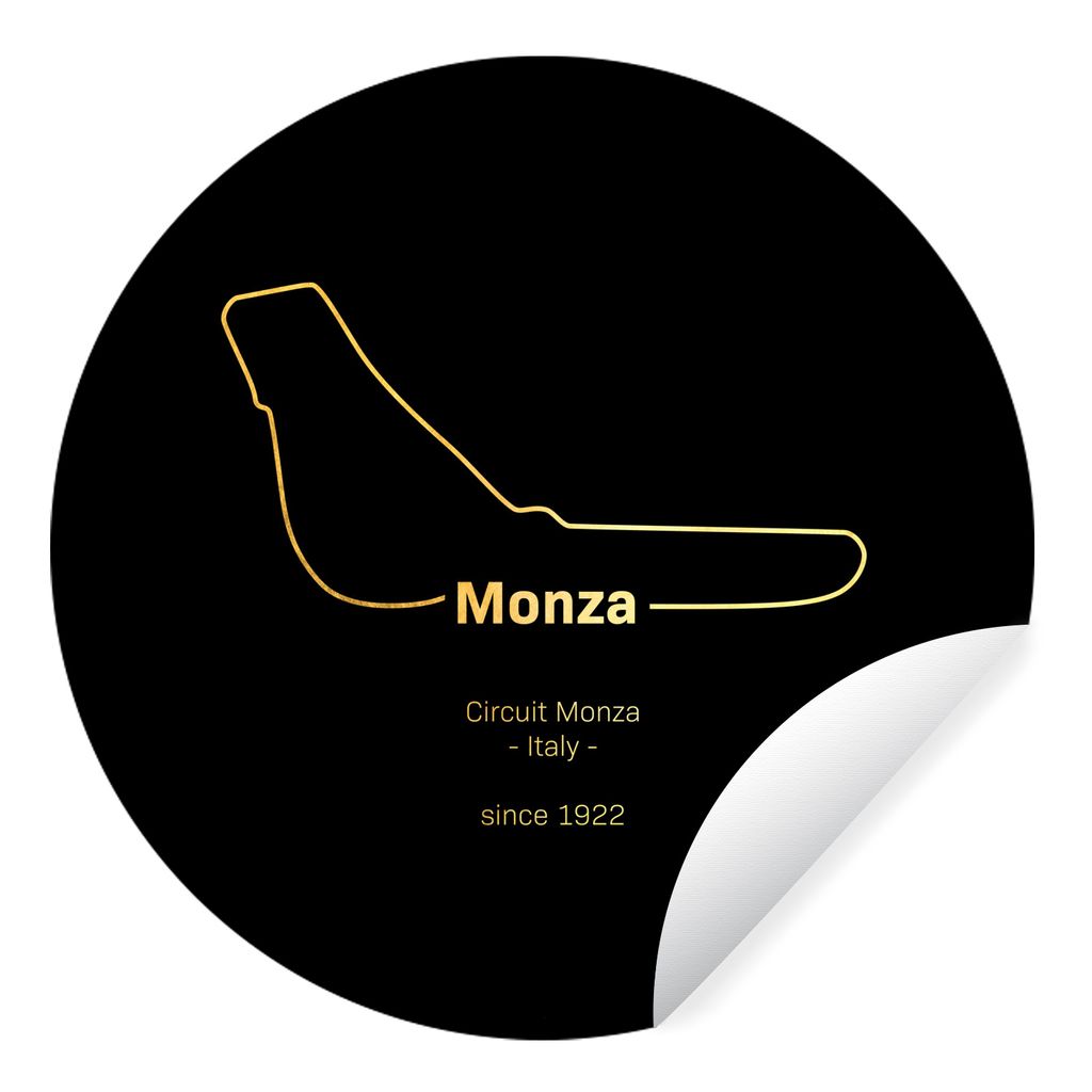 MuchoWow Runde Wandtattoo - Wandsticker Tapete Aufkleber Monza - Formel 1 - Rennstrecke Ø 80 cm Selbstklebend und Repositionierbar - Wandaufkleb...