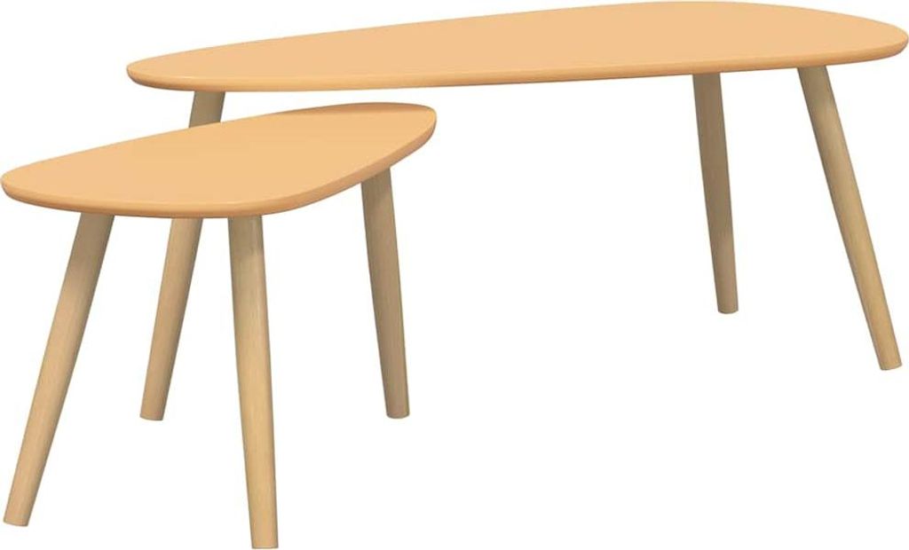 vidaXL 2-tlg. Couchtisch-Set Massivholz Kiefer Braun
