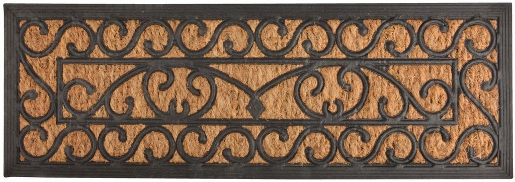 Fußmatte Gummi/Kokos, 75x25 cm, schwarz/braun
