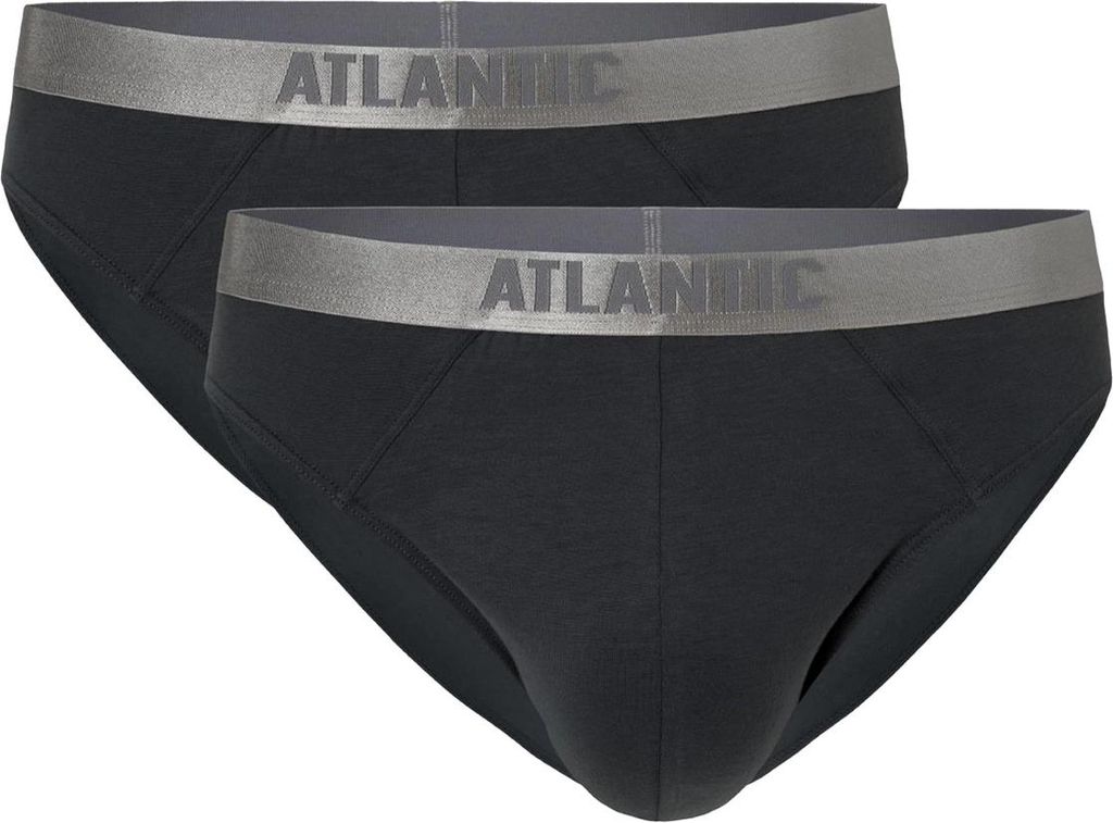 Atlantic Herren Slips - Sportlicher Schnitt aus Pima-Baumwolle und Modal, Bequeme Unterwäsche mit Elasthan, Grau, Größe M, Klassische Basic-Koll...