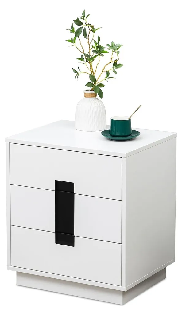 Commode blanche 4 tiroirs coulissants à grande capacité de stockage