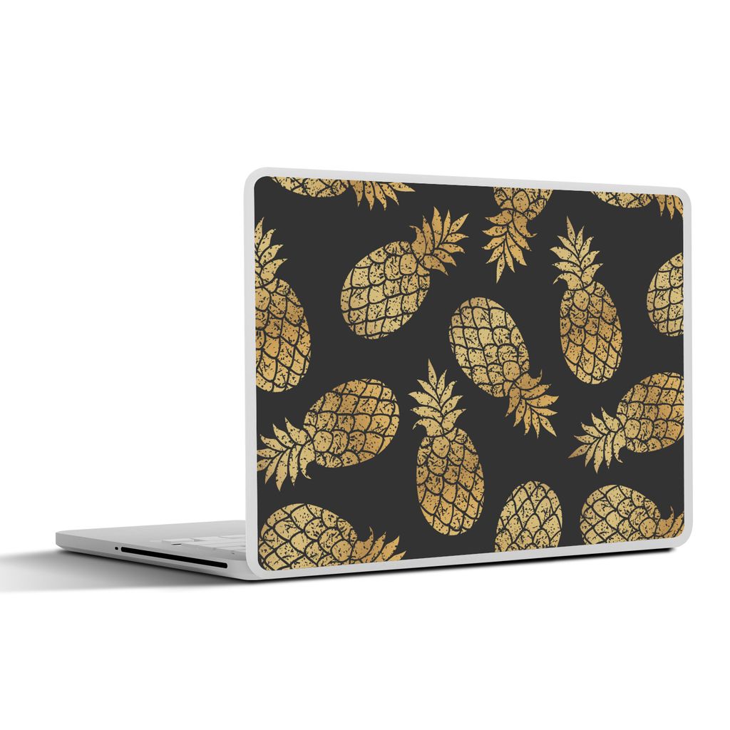 MuchoWow Laptop Aufkleber Sticker Cover Ananas - Gold - Muster 30x22 cm - Laptop-Sticker