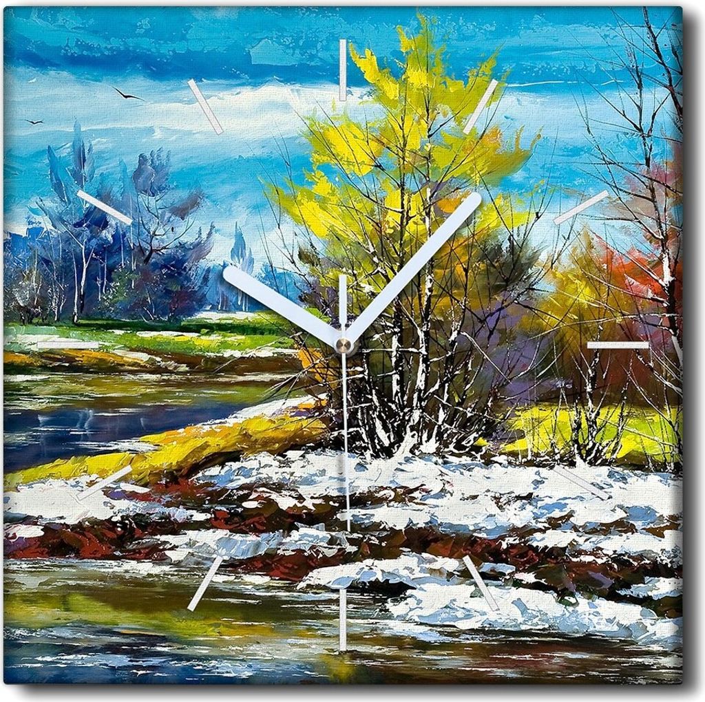 Coloray Uhr auf Leinwand 30x30 cm Wand Uhr Dekoration Produktbild 