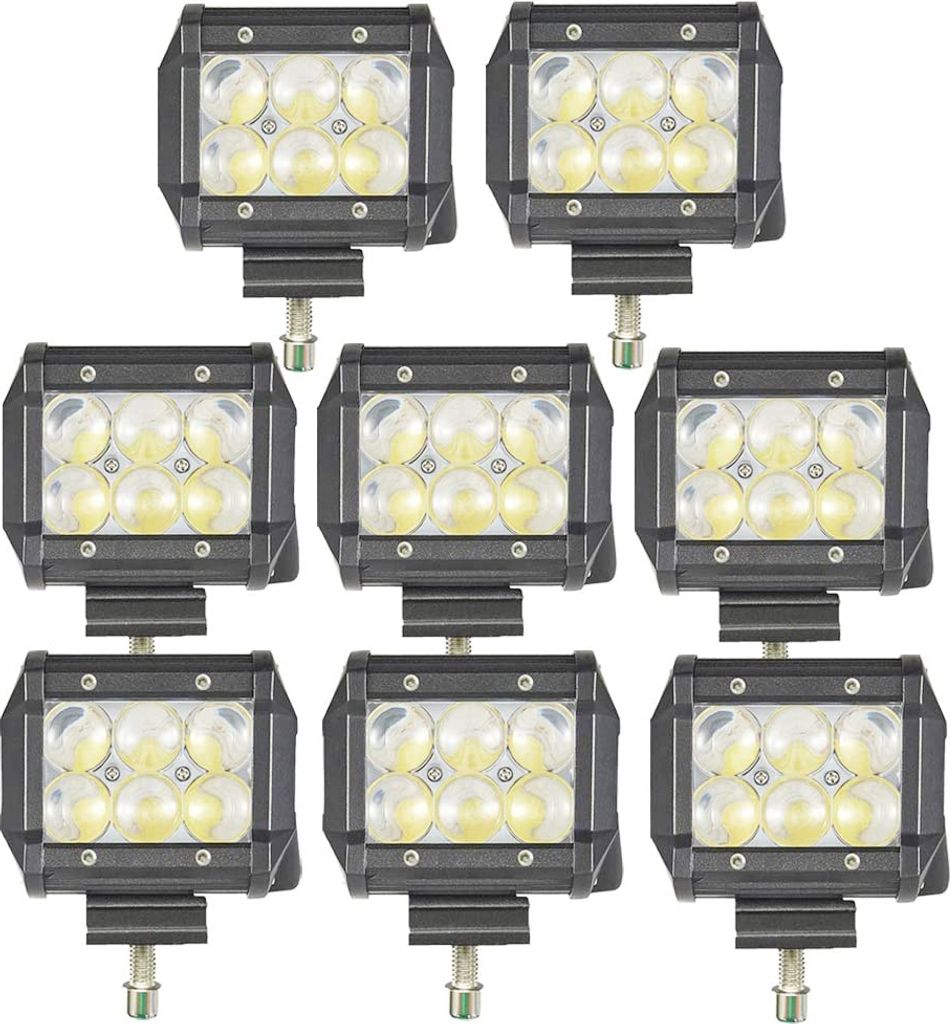 Greenmigo 8X 18W 4D LED Arbeitsscheinwerfer Rückfahrscheinwerfer Auto Beleuchtung