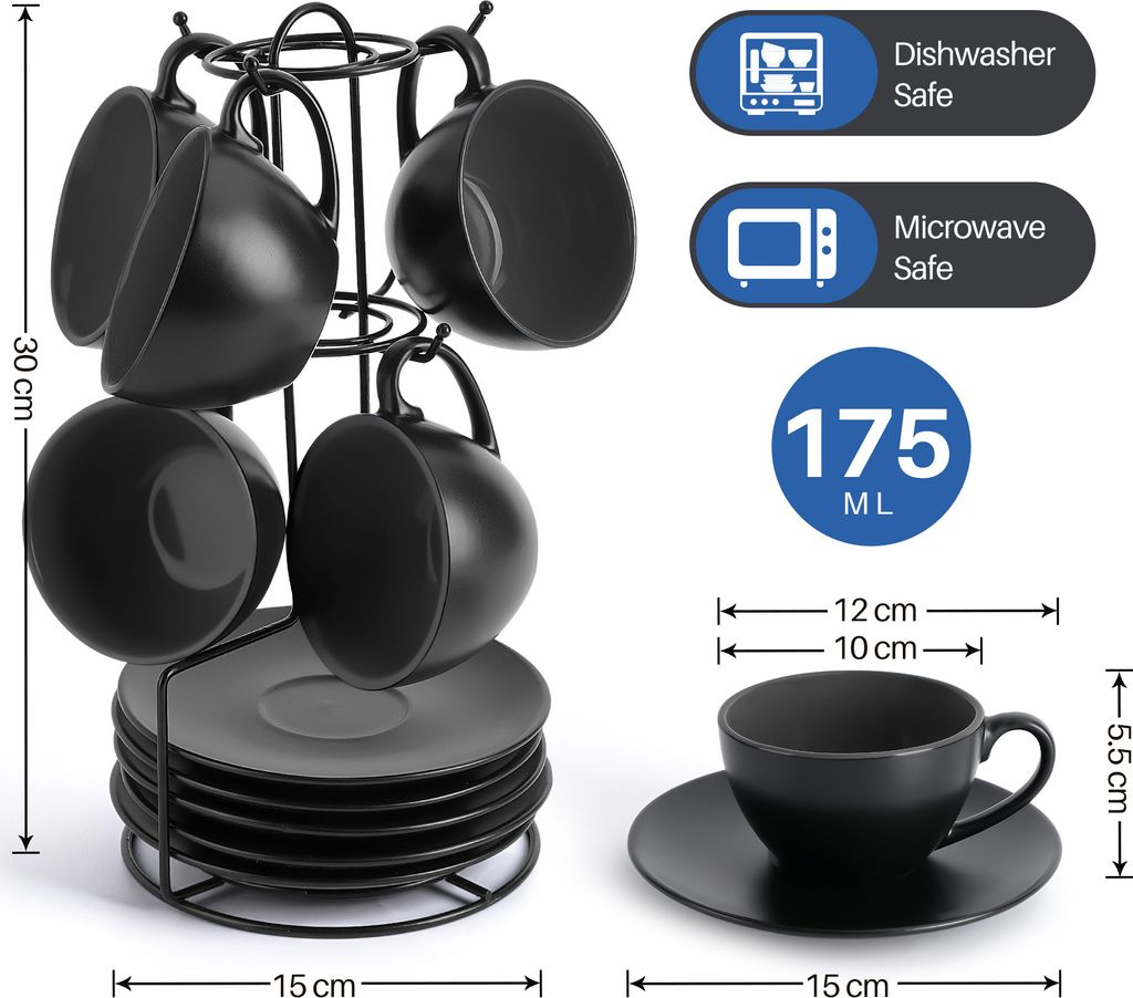 MIAMIO - 6 x 175ml Cappuccino Tassen / Cappuccinotassen Set Produktbild 6