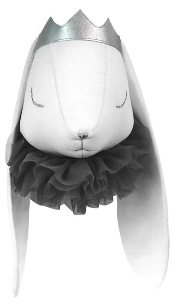 Trophée Lapin Blanc en Velours Doux Sevira Kids - Design Chic 26 cm