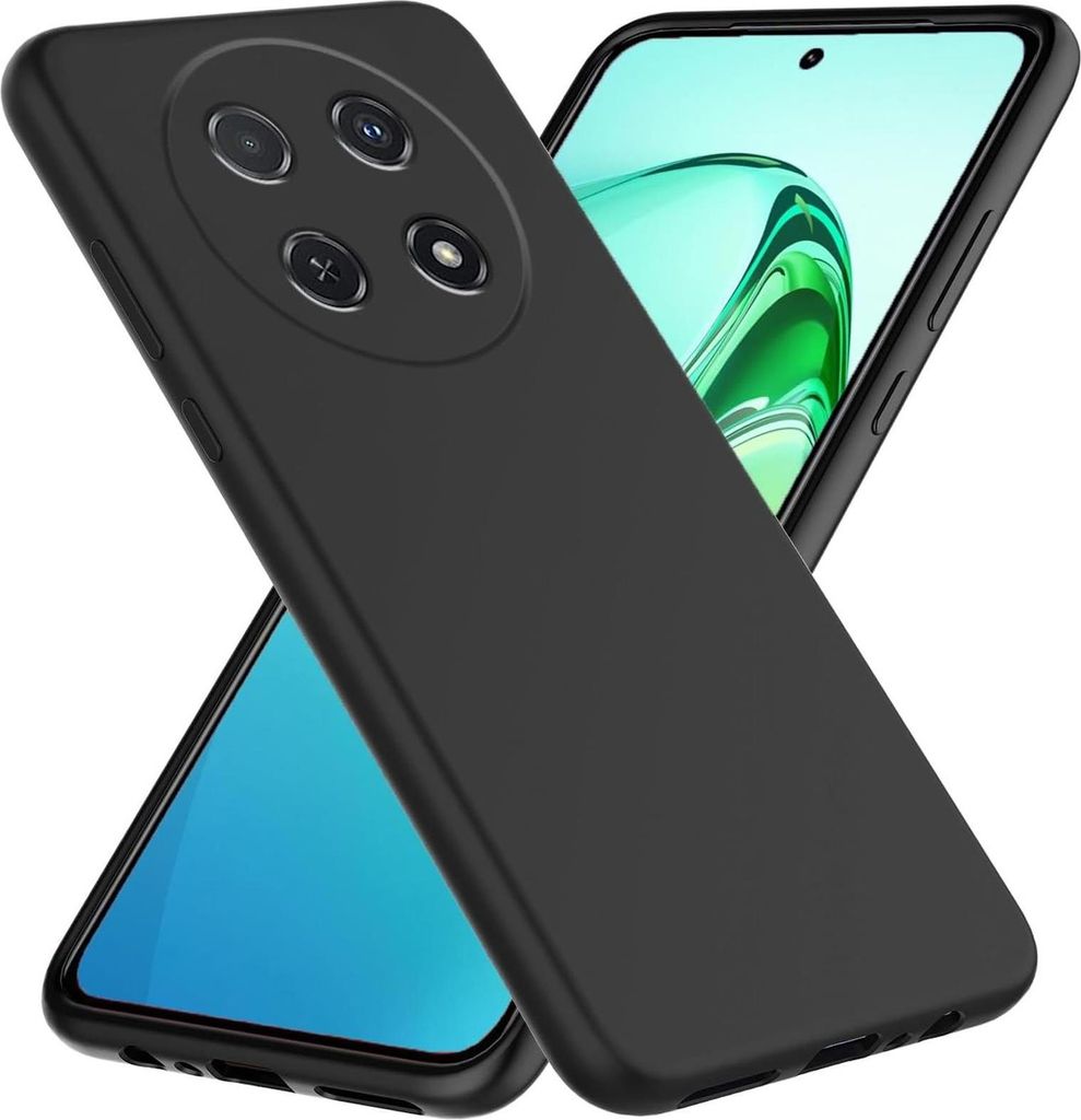Silikon Hülle für Huawei Nova 12i Schutzhülle Matt Schwarz Backcover Handy Case