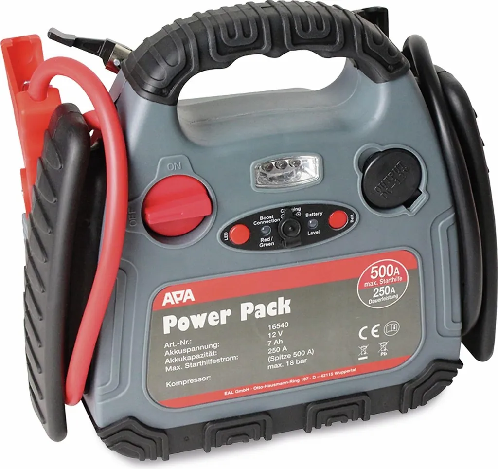 APA Power Pack 500A: Avviatore Auto e Compressore Portatile 18 Bar