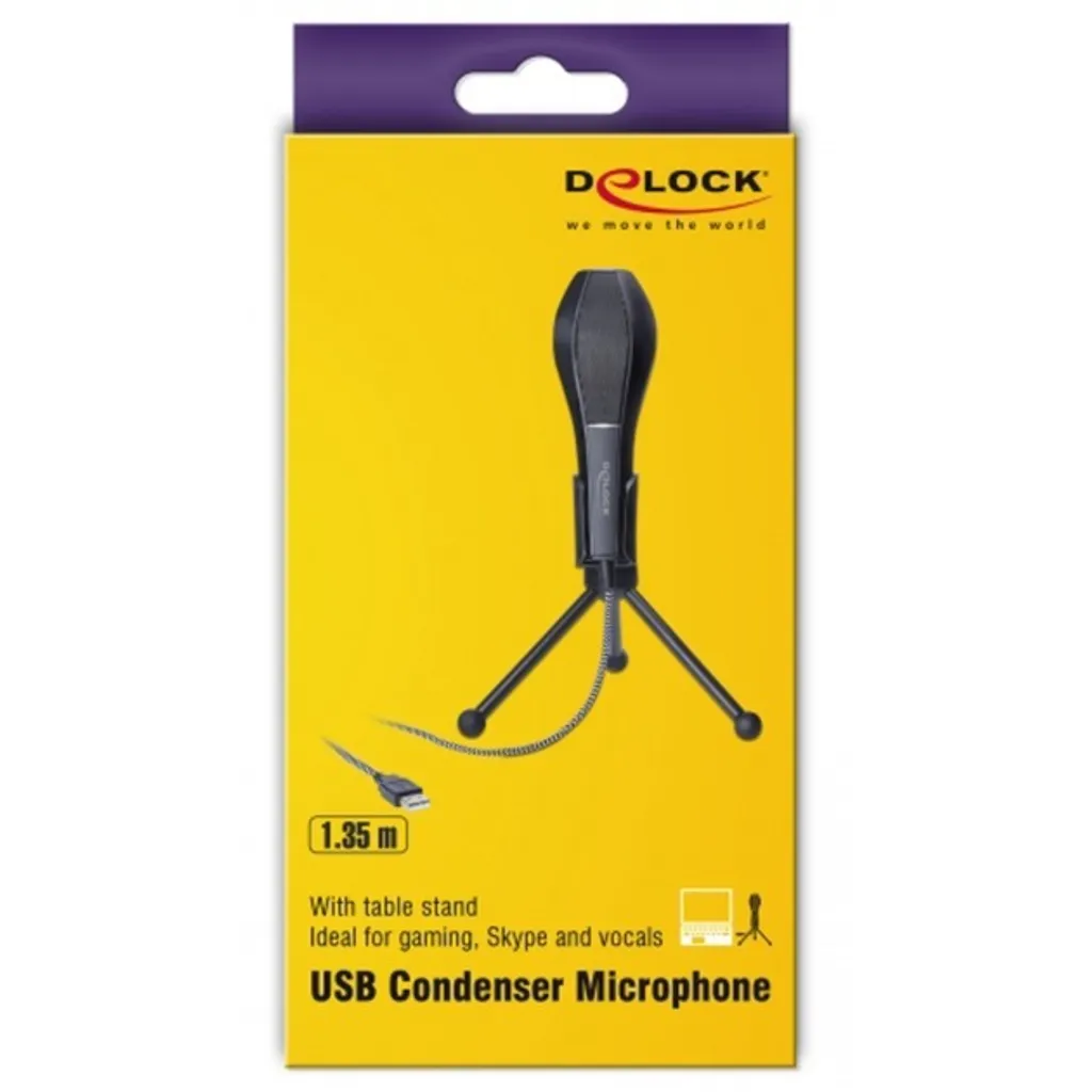 Delock Microphone USB à Condensateur avec Support Stable pour PC Mac - 3