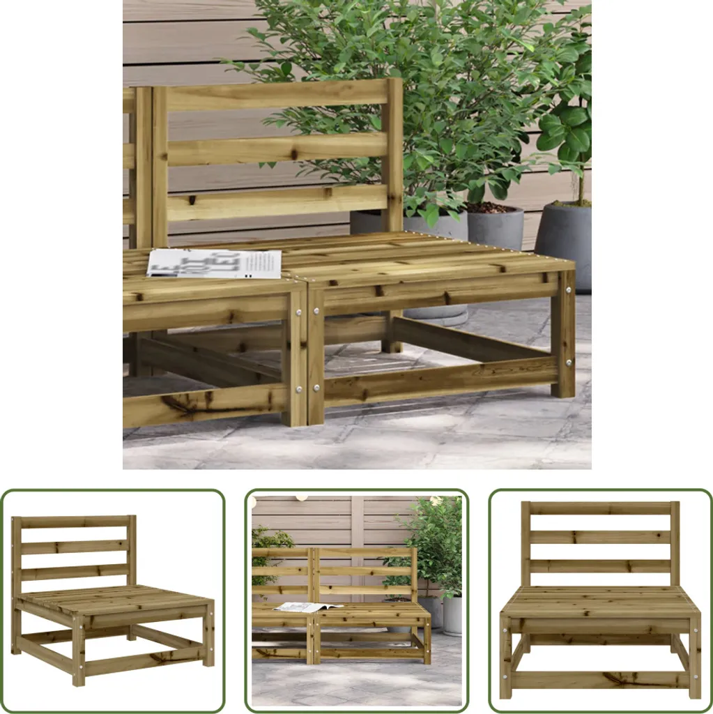 Modulo Divano Outdoor in Pino 70x70x67 | Design Nordico per Giardino - 1